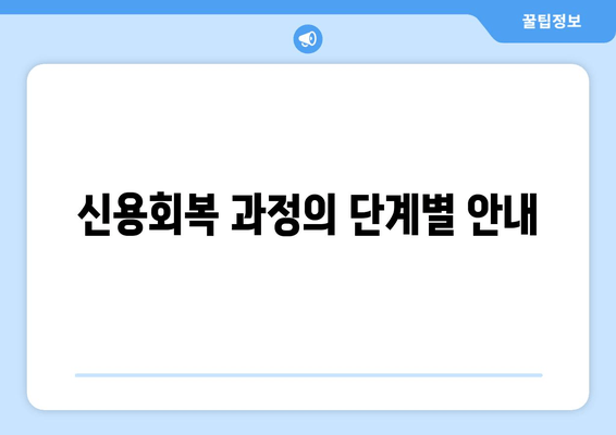 신용회복 과정의 단계별 안내