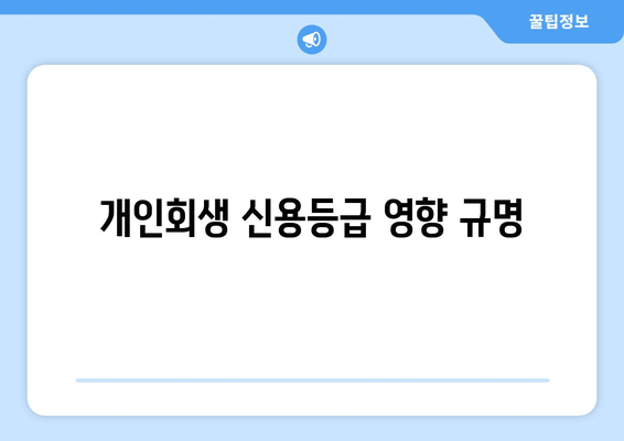 개인회생 신용등급 영향 규명