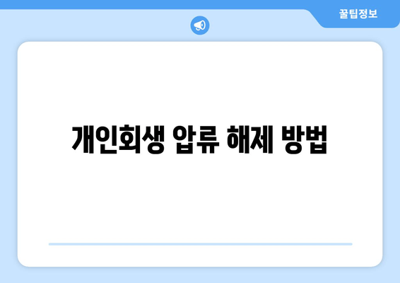 개인회생 압류 해제 방법