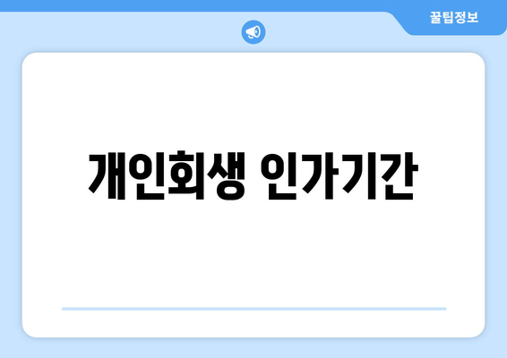 개인회생 인가기간