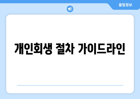 개인회생 절차 가이드라인