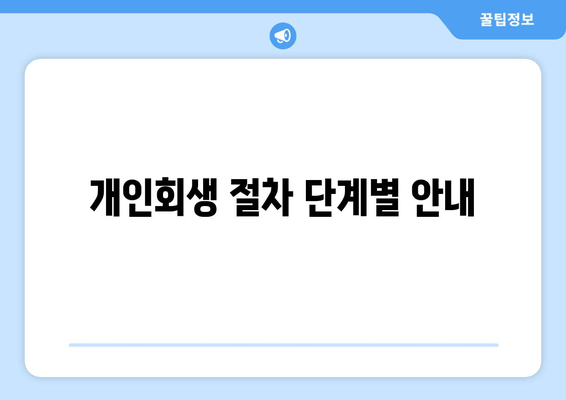 개인회생 절차 단계별 안내