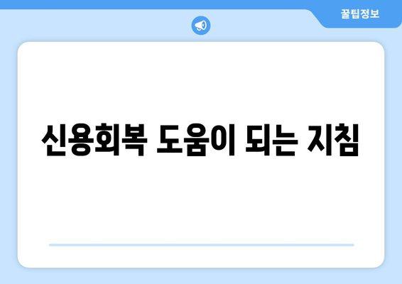 신용회복 도움이 되는 지침