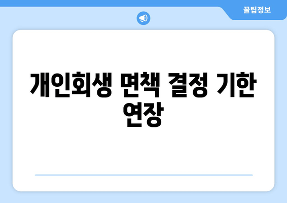 개인회생 면책 결정 기한 연장