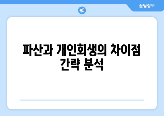 파산과 개인회생의 차이점 간략 분석