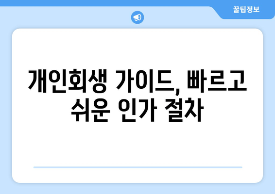 개인회생 가이드, 빠르고 쉬운 인가 절차