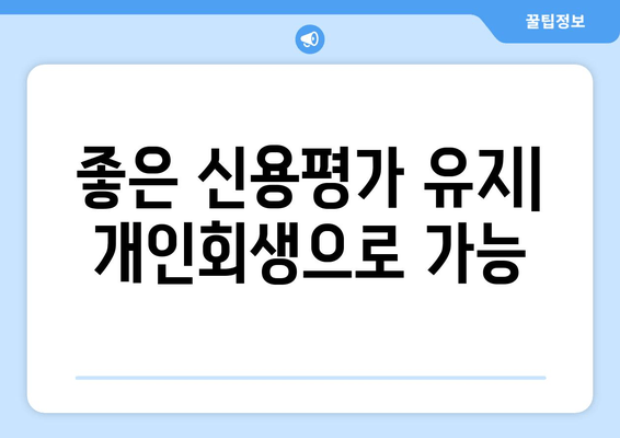 좋은 신용평가 유지| 개인회생으로 가능