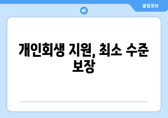 개인회생 지원, 최소 수준 보장