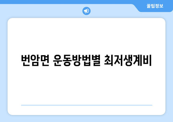 번암면 운동방법별 최저생계비