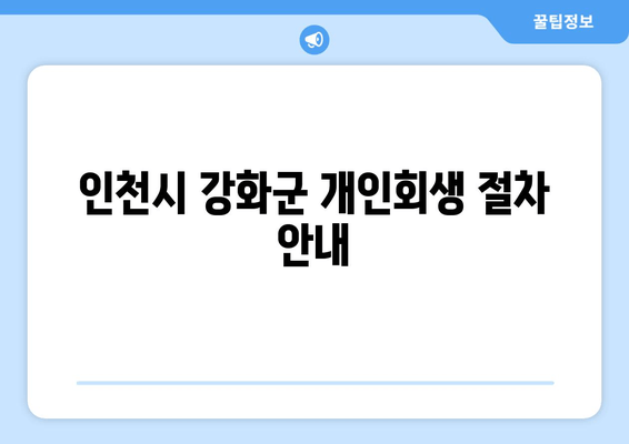 인천시 강화군 개인회생 절차 안내