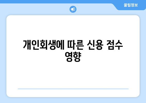 개인회생에 따른 신용 점수 영향