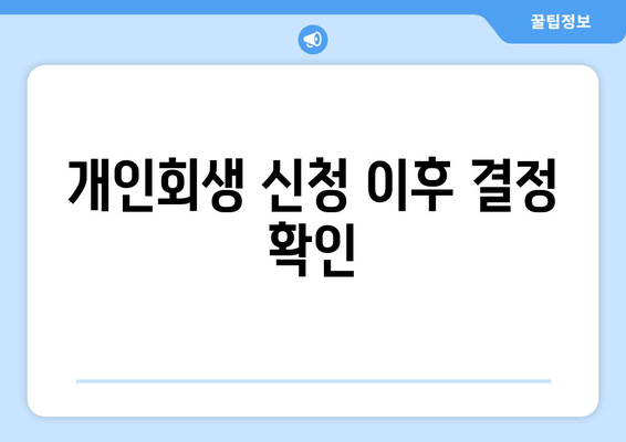 개인회생 신청 이후 결정 확인