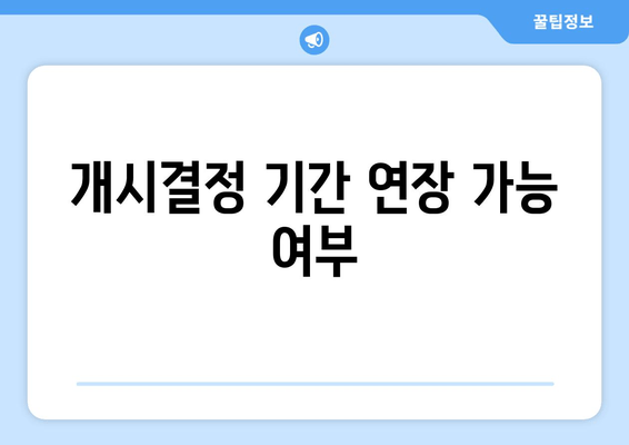 개시결정 기간 연장 가능 여부