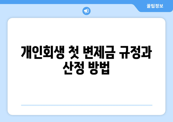 개인회생 첫 변제금 규정과 산정 방법