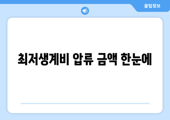 최저생계비 압류 금액 한눈에