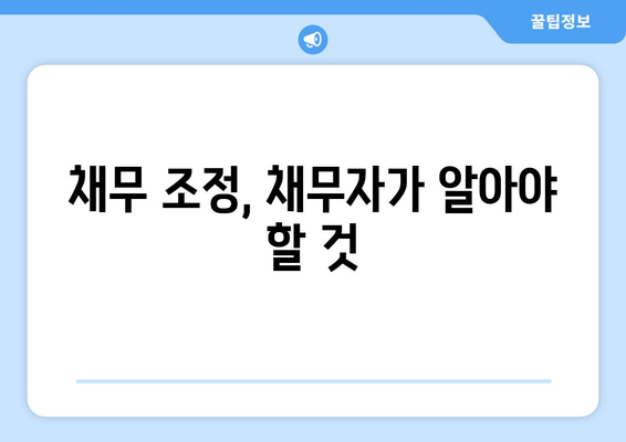 채무 조정, 채무자가 알아야 할 것