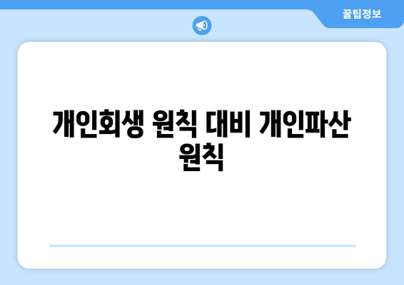 개인회생 원칙 대비 개인파산 원칙