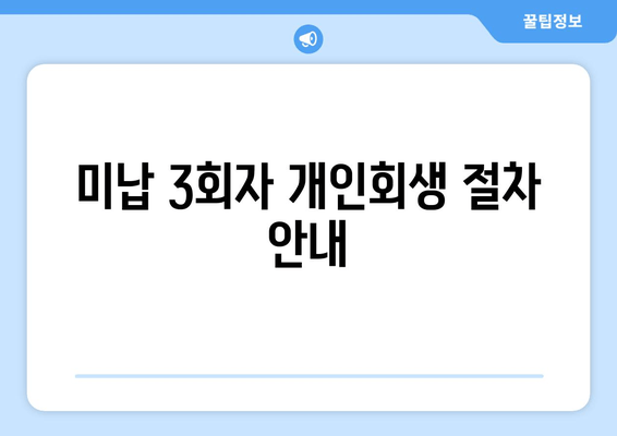 미납 3회자 개인회생 절차 안내