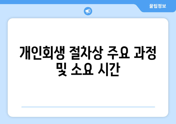 개인회생 절차상 주요 과정 및 소요 시간