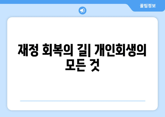 재정 회복의 길| 개인회생의 모든 것