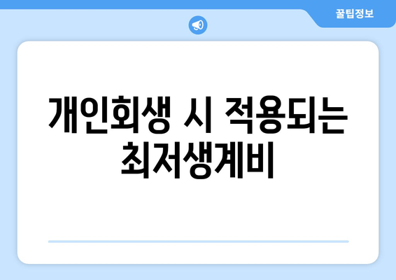 개인회생 시 적용되는 최저생계비