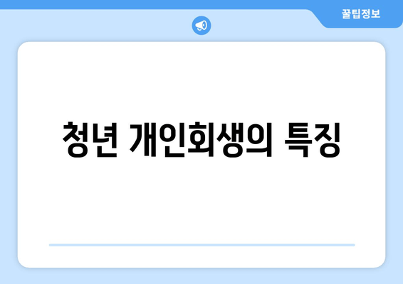 청년 개인회생의 특징