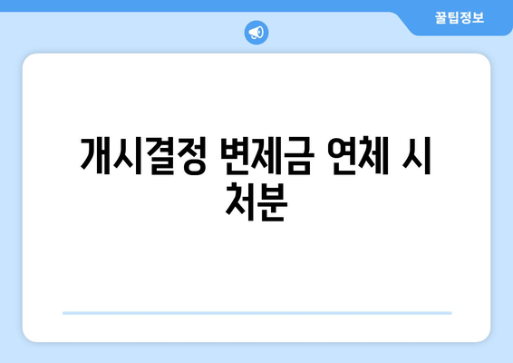 개시결정 변제금 연체 시 처분