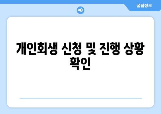 개인회생 신청 및 진행 상황 확인