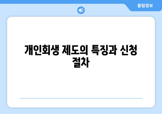 개인회생 제도의 특징과 신청 절차