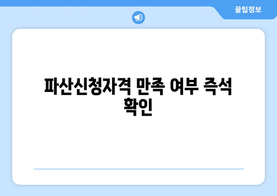 파산신청자격 만족 여부 즉석 확인