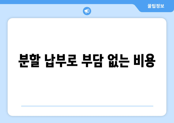 분할 납부로 부담 없는 비용