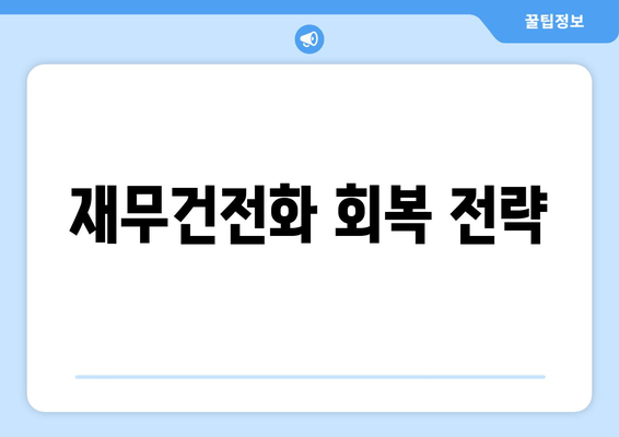 재무건전화 회복 전략