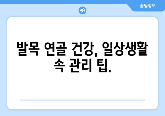 발목 연골 통증, 이제 효과적으로 관리하세요! | 발목 통증, 연골 손상, 운동법, 재활