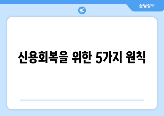 신용회복을 위한 5가지 원칙