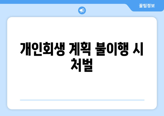 개인회생 계획 불이행 시 처벌