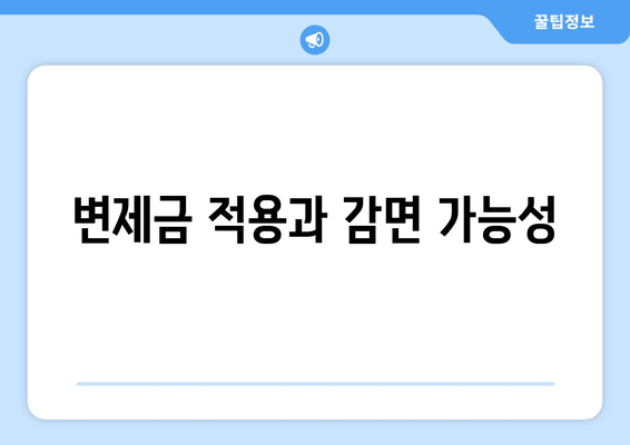 변제금 적용과 감면 가능성