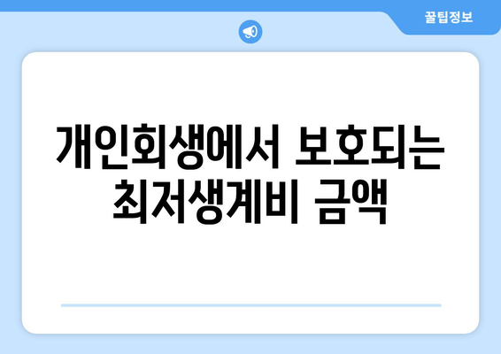 개인회생에서 보호되는 최저생계비 금액