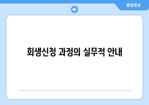 회생신청 과정의 실무적 안내