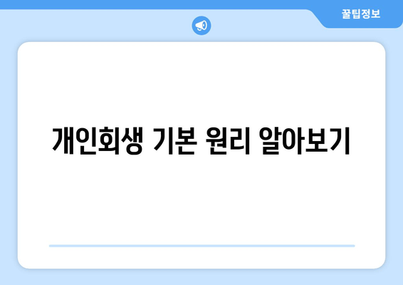 개인회생 기본 원리 알아보기