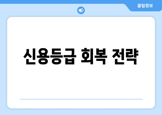 신용등급 회복 전략