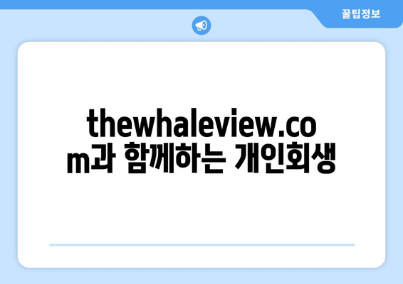 thewhaleview.com과 함께하는 개인회생