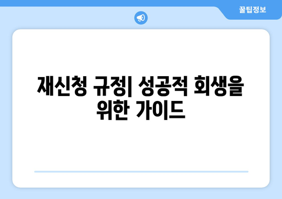 재신청 규정| 성공적 회생을 위한 가이드