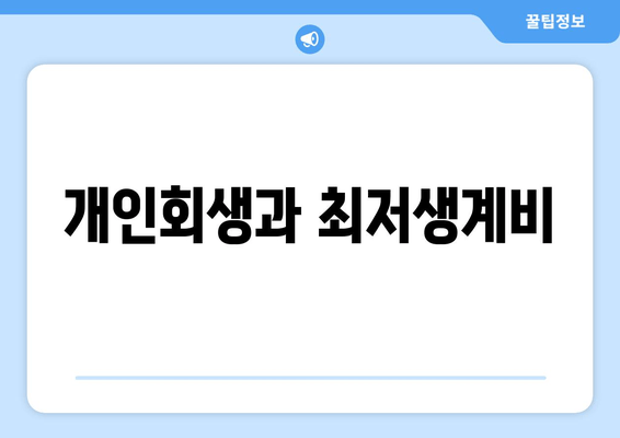 개인회생과 최저생계비