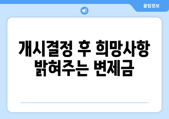 개시결정 후 희망사항 밝혀주는 변제금