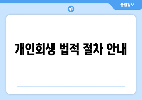 개인회생 법적 절차 안내