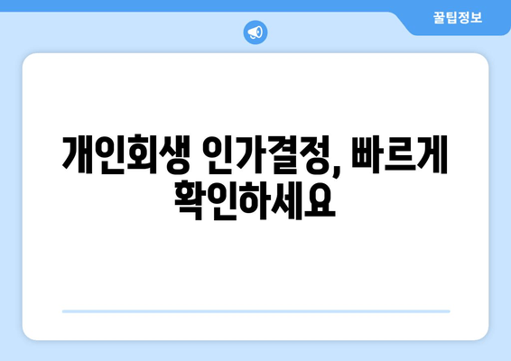 개인회생 인가결정, 빠르게 확인하세요