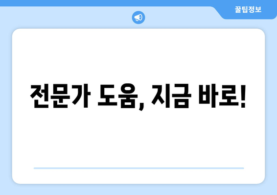 전문가 도움, 지금 바로!