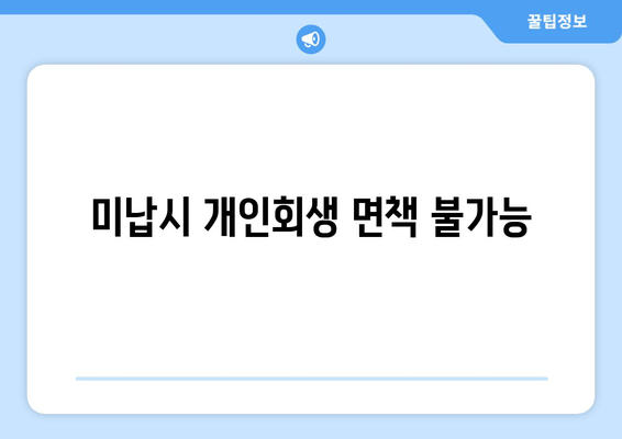 미납시 개인회생 면책 불가능