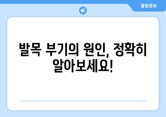 발목 부기, 이제 걱정하지 마세요! | 발목 부기 치료 팁 & 대처 방법, 원인, 예방법 완벽 가이드