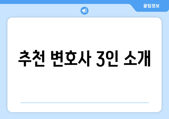 추천 변호사 3인 소개